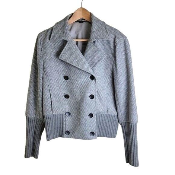 Ellen Tracy Women's Peacoat Double Breasted Wool Jacket Grey size XS - Picture 3 of 10